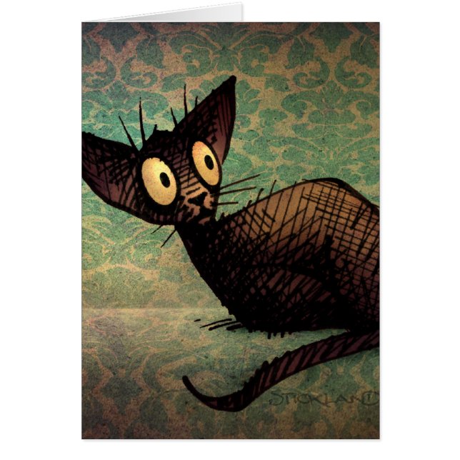 Gato oriental negro lindo (Frente)