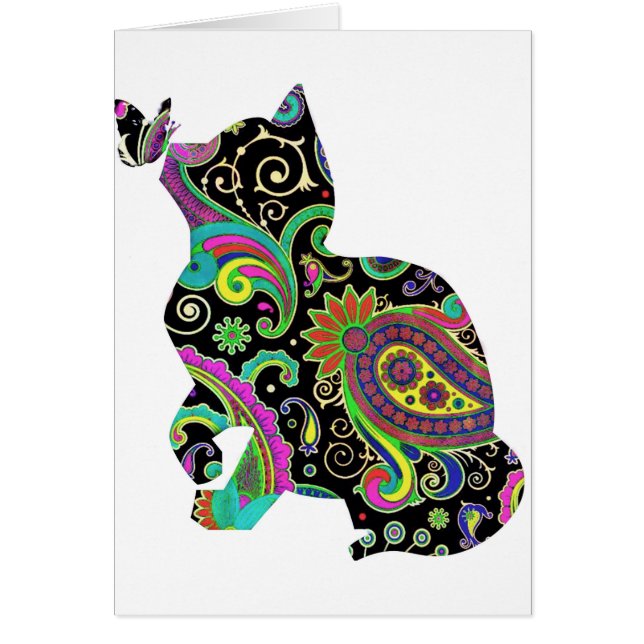 Gato paisley y mariposa (Frente)