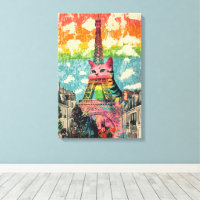 Gato parisino - Arte de fantasía en la Torre Eiffe