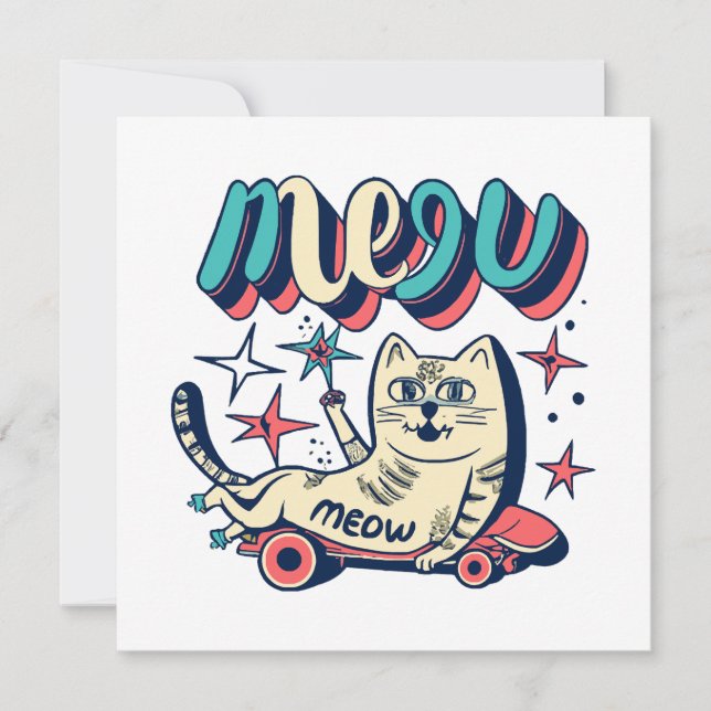 Gato Patinando Miau (Anverso)