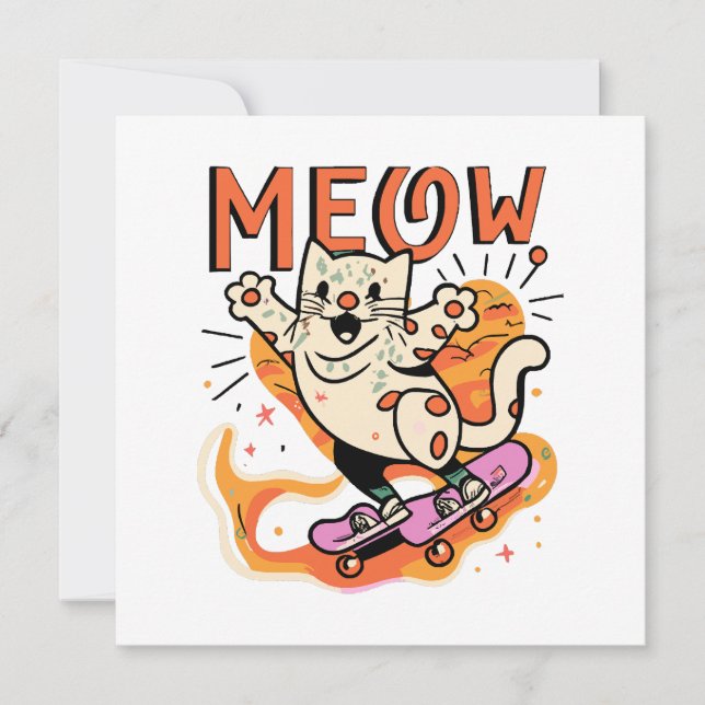 Gato Patinando Miau (Anverso)