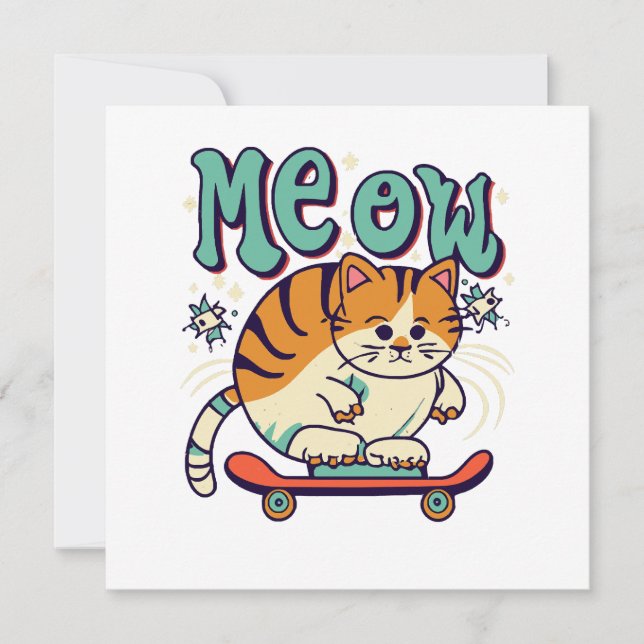 Gato Patinando Miau (Anverso)