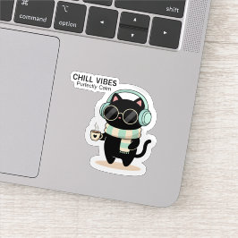 Gato Pegatina Vibraciones Relajantes – Gato Negro