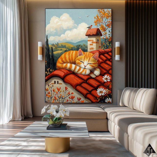 Gato perezoso en la azotea - Arte campestre acoged (Subido por el creador)