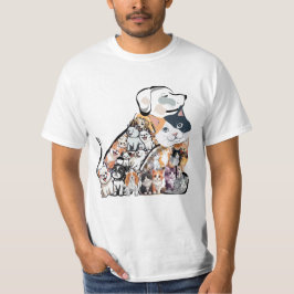 gato, perro, camiseta