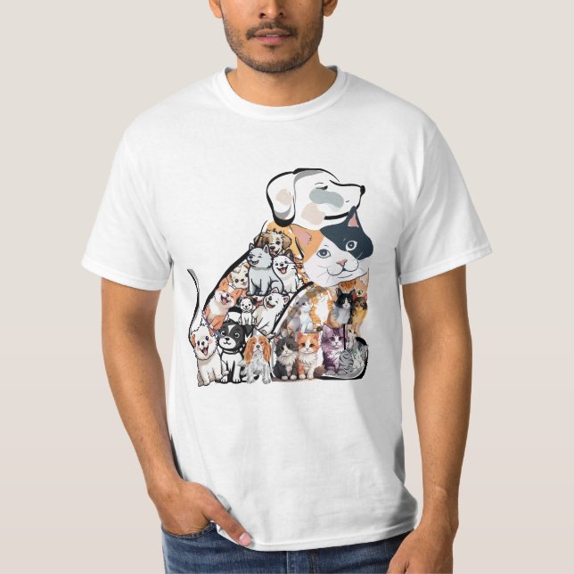 gato, perro, camiseta (Anverso)