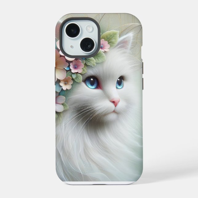 Gato persa con Laurel floral (Reverso )