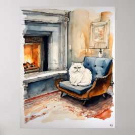 Gato persa - Impresión de arte gato