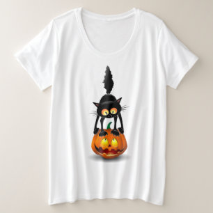 Gato Personalizado asustado de Halloween en calaba