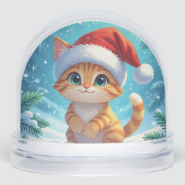 Gato personalizado con glóbulo de nieve de Navidad