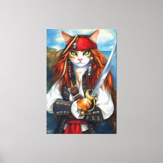 Gato pirata | Arte de carácter fantasía (Anverso)