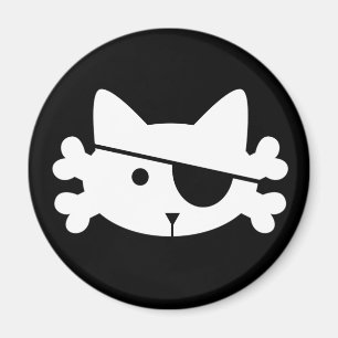Gato Pirata Blanco - imán