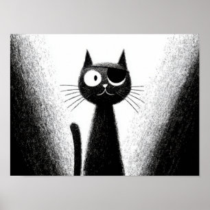 Gato Pirata – Monos Arte de Gatos Minimalista