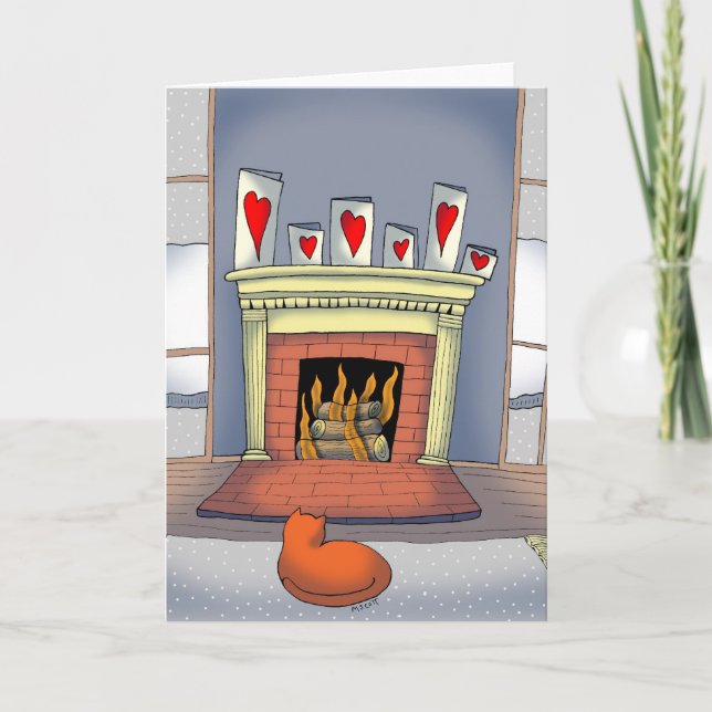 Gato por la tarjeta del El día de San Valentín de  (Anverso)