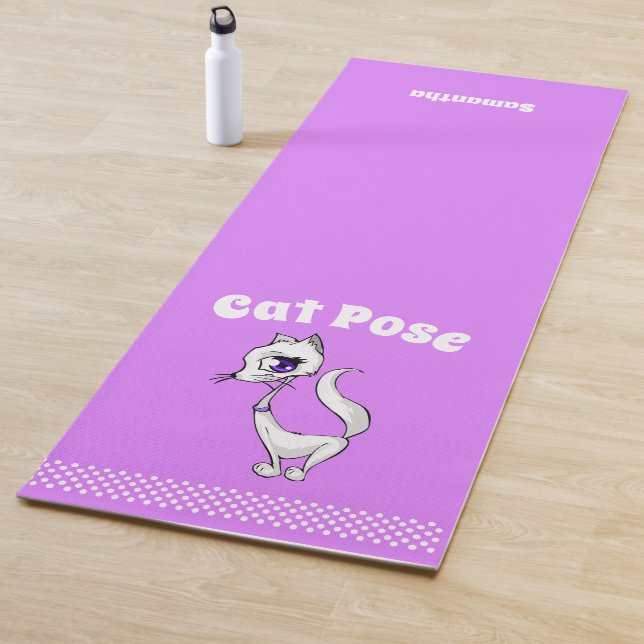 Gato Pose Mauve Yoga Mat (In situ)