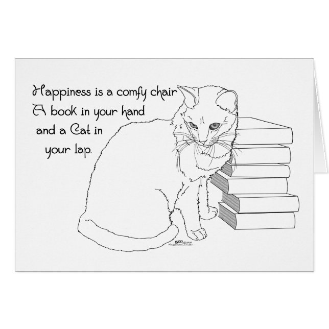 Gato Precioso con Libros (Anverso (Horizontal))