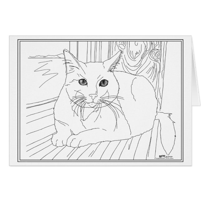 Gato Precioso en la Ventana (Anverso (Horizontal))