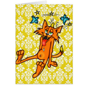 Gato propenso a los accidentes del dibujo animado