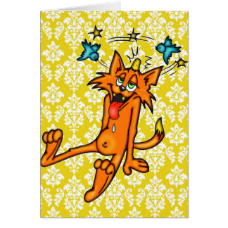 Gato propenso a los accidentes del dibujo animado
