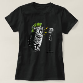 Gato Punk, divertida camiseta gráfica