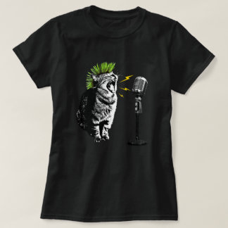 Gato Punk, divertida camiseta gráfica