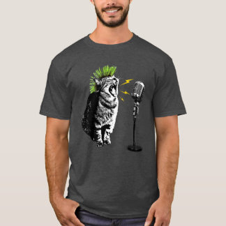 Gato Punk, divertida camiseta gráfica