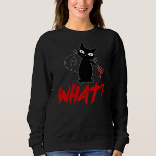Gato qué divertido camisa negra de gato, gato ases