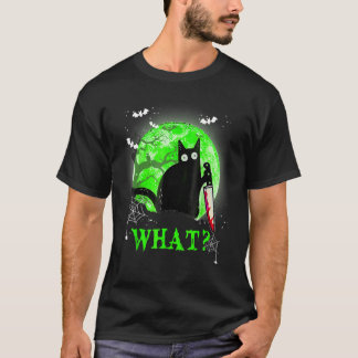 Gato Qué divertido camiseta de gato negro, gato as