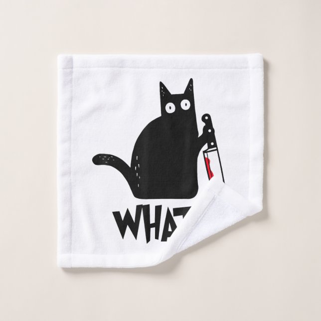 Gato Qué_ Gracioso Gato Negro  (Toallita)