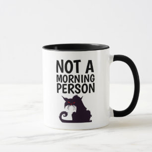 GATO QUE NO ES UNA PERSONA MAÑANERA TAZAS DE CAFÉ 