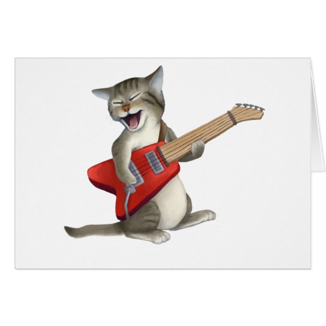 Gato que toca la guitarra (Anverso (Horizontal))