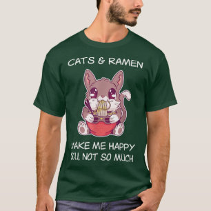 Gato Ramen camiseta Sarcástico Ramen fideos y gato