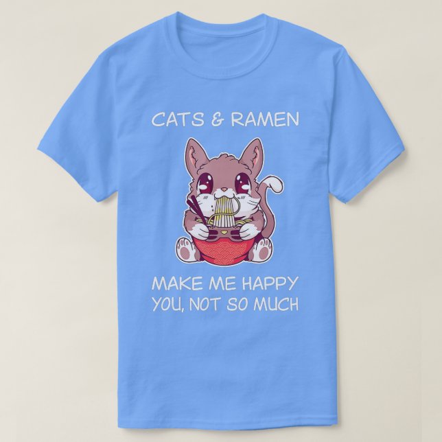 Gato Ramen camiseta Sarcástico Ramen fideos y gato (Diseño del anverso)