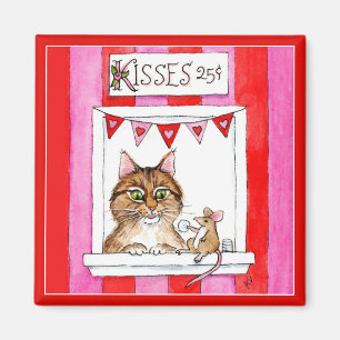 Gato, ratón, cabina de besos, imán lindo de San Va