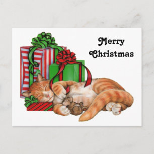 Gato, ratón y regalo de Navidad