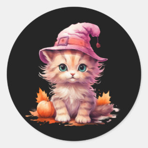 Gato rayado gris en los Pegatinas de la luna