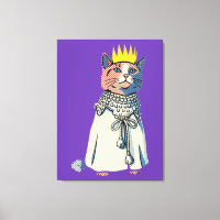 Gato Real con Corona y Roba Arte Gráfico Pop Vinta