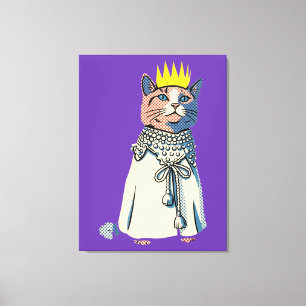 Gato Real con Corona y Roba Arte Gráfico Pop Vinta