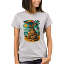 Gato Relajado con Jugo – Camiseta de Vibraciones d