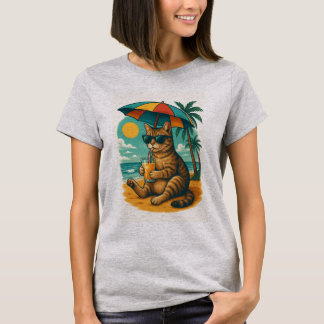 Gato Relajado con Jugo – Camiseta de Vibraciones d