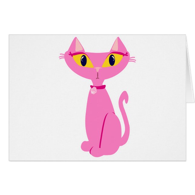Gato retro rosado descarado (Anverso (Horizontal))