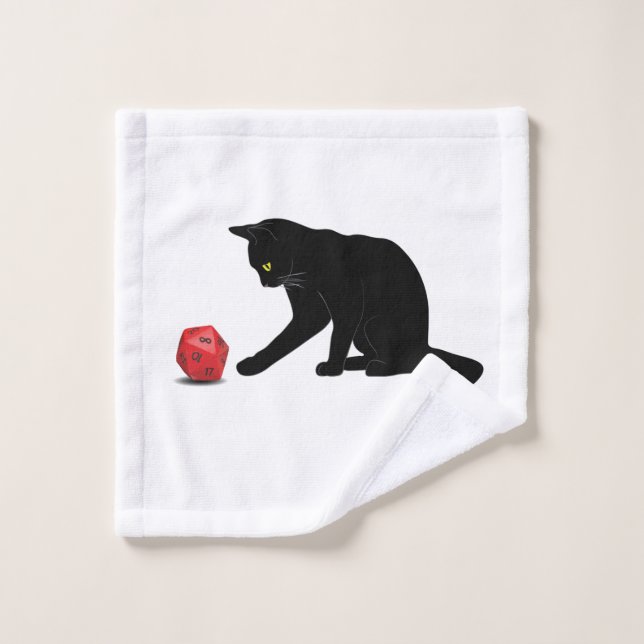 Gato Rolling Dice RPG Rol Jugando Juegos Gaming Lo (Toallita)
