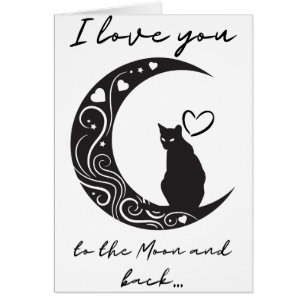 Gato romántico simple Tarjeta de saludo de Relieve