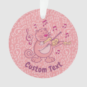 Gato rosa con ornamento de violín