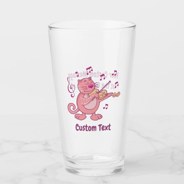 Gato rosa con vidrio violín (Anverso)