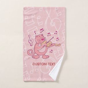 Gato rosa con violín