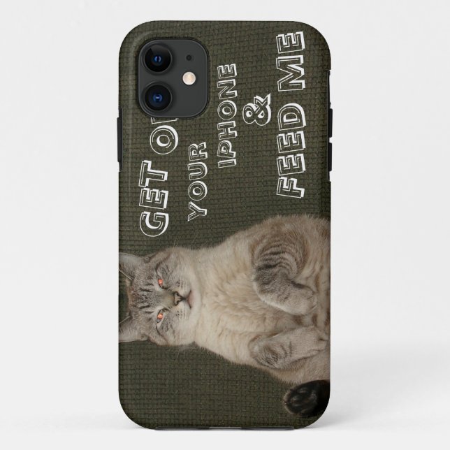 Gato "SALTA DE TU IPHONE Y ALÉJAME" Funda para iPh (Reverso)