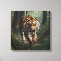 Gato Salvaje en Lienzo de Bosque Dorado