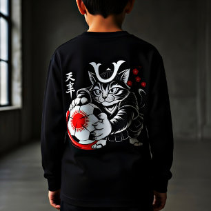 Gato Samurái Elegante Japón Fútbol Para Fans de Fú