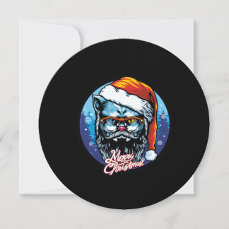 Gato Santa Claus desea Feliz Navidad